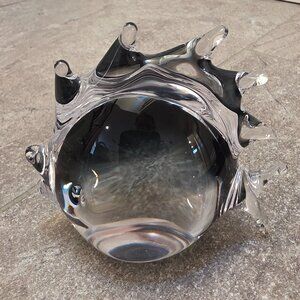 vintage V. Mason & C. Murano Italy Art Glass Fish Gray Puffer Fish